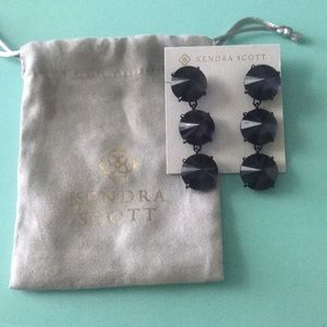 Kendra Scott Jolie Navy Gunmetal Earrings